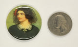 35mm -  Vintage German Porcelain Decal Portrait Cabochon Lola Montez J102