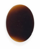 40x30mm Vintage German Glass Decal Painting Brown with Flower Bouquet Cabochon J103