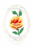 40x30mm Vintage German Glass Intaglio Rose Cameo Cabochon J104