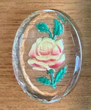 40x30mm Vintage German Glass Intaglio Rose Cameo Cabochon J104