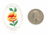 40x30mm Vintage German Glass Intaglio Rose Cameo Cabochon J104