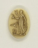18x13MM Vintage German Glass Cameo Woman with Birds Oval Cabochon J106
