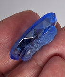 40x30mm Vintage German Faceted Blue Glass Woman Cameo Cabochon J108