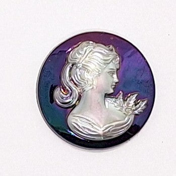 25mm Vintage Iridescent Victorian Ponytail Woman Resin Cameo J109