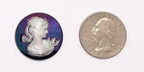 25mm Vintage Iridescent Victorian Ponytail Woman Resin Cameo J109