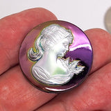 30mm Vintage Iridescent Victorian Ponytail Woman Resin Cameo J111