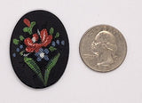 40x30mm Vintage German Glass Flower Cameo Cabochon J126