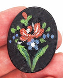 40x30mm Vintage German Glass Flower Cameo Cabochon J126