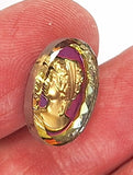 18x13mm Matched Pair Vintage Iridescent German Woman Glass Flat Back Cameo J136