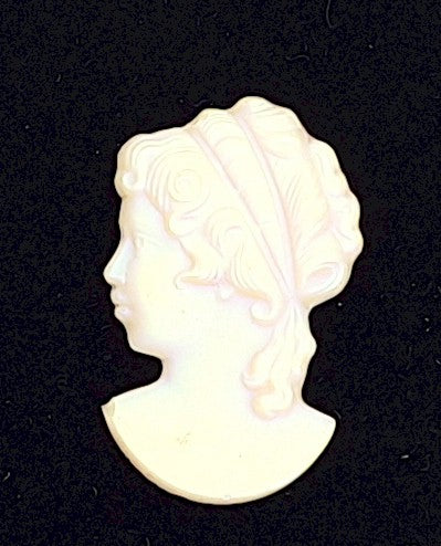 Vintage German Glass Profile Cameo Head 30x19mm J137