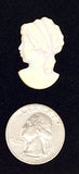 Vintage German Glass Profile Cameo Head 30x19mm J137