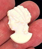 Vintage German Glass Profile Cameo Head 30x19mm J137