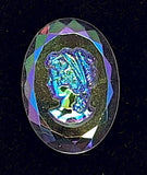 25x18mm Vintage German Woman Glass Cameo Reverse Intaglio AB CRYSTAL J140