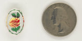 18x13mm Vintage German Glass Intaglio Yellow orange Rose Cameo Cabochon J145
