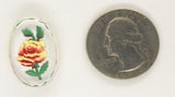 25x18mm Vintage German Glass Intaglio Yellow orange Rose Cameo Cabochon J146
