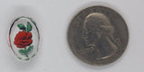 18x13mm Vintage German Glass Intaglio Yellow orange Rose Cameo Cabochon J148