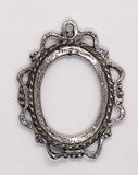 40x30mm Antique Silver Open Back Cabochon Cameo Setting with ring J149