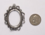 40x30mm Antique Silver Open Back Cabochon Cameo Setting with ring J149