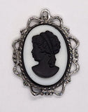 40x30mm Antique Silver Open Back Cabochon Cameo Setting with ring J149