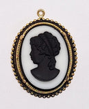 40x30mm Gold Open Back Cabochon Cameo Prong Setting with ring J150