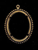 40x30mm Gold Open Back Cabochon Cameo Prong Setting with ring J150