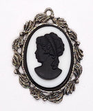 40x30mm Antique Silver Open Back Cabochon Cameo Setting with ring J151