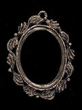 40x30mm Antique Silver Open Back Cabochon Cameo Setting with ring J151