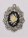 18x13mm Antique Silver Open Back Cabochon Cameo Setting with ring J154