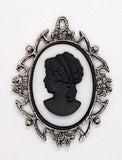 40x30mm Antique Silver Open Back Cabochon Cameo Setting with ring J155