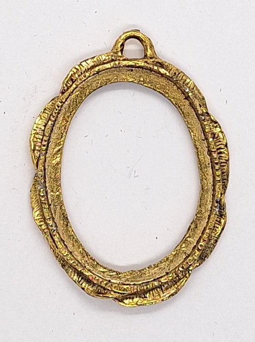 40x30mm Gold Open Back Cabochon Cameo Setting with ring J156