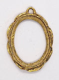 40x30mm Gold Open Back Cabochon Cameo Setting with ring J156