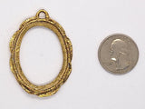 40x30mm Gold Open Back Cabochon Cameo Setting with ring J156