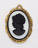 40x30mm Gold Open Back Cabochon Cameo Setting with ring J156