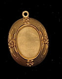 18x13mm Vintage Raw Brass Cabochon Setting with ring J157