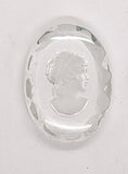 40x30mm Clear Vintage German Glass Intaglio Woman Cameo Cabochon J163