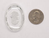 40x30mm Clear Vintage German Glass Intaglio Woman Cameo Cabochon J163