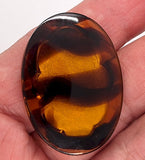 40x30mm Fancy Vintage German Brown Glass Woman Cameo Cabochon J165