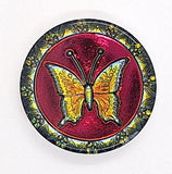 35mm Vintage German Glass Iridescent Butterfly Cabochon Cameo Reverse Intaglio  Rare J170