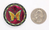 35mm Vintage German Glass Iridescent Butterfly Cabochon Cameo Reverse Intaglio  Rare J170