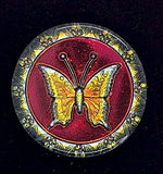 35mm Vintage German Glass Iridescent Butterfly Cabochon Cameo Reverse Intaglio  Rare J170