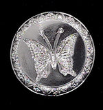 35mm Vintage German Glass Iridescent Butterfly Cabochon Cameo Reverse Intaglio  Rare J170