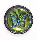 35mm Vintage German Glass Green Iridescent Butterfly Cabochon Cameo Reverse Intaglio  Rare J171