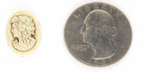 18x13mm Vintage German Milk Glass Woman Cameo Cabochon J172