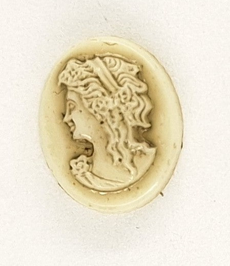 10x8mm Vintage German Milk Glass Woman Cameo Cabochon J173