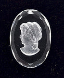 25x18mm Clear Vintage German Glass Intaglio Woman Cameo Cabochon J182