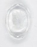 25x18mm Clear Vintage German Glass Intaglio Woman Cameo Cabochon J182