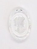 25x18mm Clear Vintage German Glass Intaglio Woman Cameo Cabochon J183