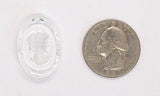25x18mm Clear Vintage German Glass Intaglio Woman Cameo Cabochon J183