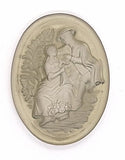 40x30mm Clear Smokey Vintage German Glass Intaglio Romance Cameo Cabochon J184