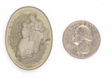 40x30mm Clear Smokey Vintage German Glass Intaglio Romance Cameo Cabochon J184